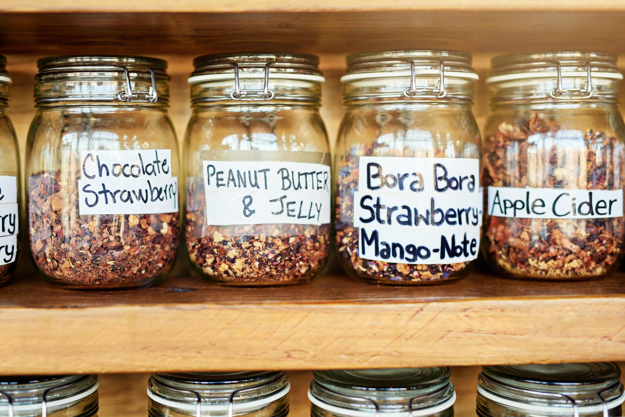 Small: arranged pantry jars and labels