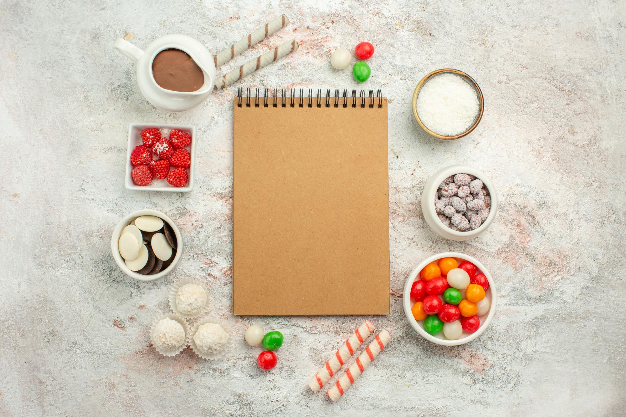Sample package spread with notes
